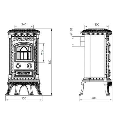Купить Печь-камин NORDflam Plato patine чугун в Орше Амазонка бай фото в Орше