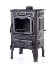 Печь-камин чугунный FireWay Dacha с варочной поверхностью патина бронза Амазонка бай фото в Орше