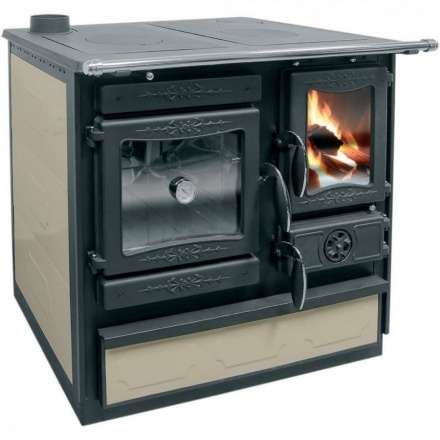 Печь-камин Guca GULIVER с плитой - bordo, cream Амазонка бай фото в Орше