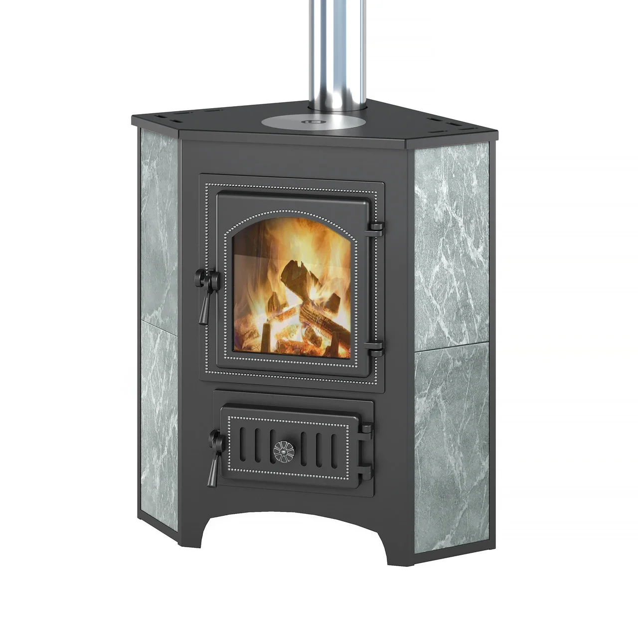 Печь-камин Везувий ПК-01 (270) угловой талькохлорит 9 кВт Амазонка бай фото в Орше