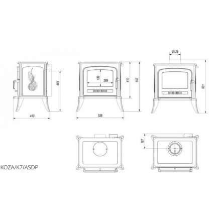 Купить Печь-камин чугунный Kratki Koza K7 с термостатом в Орше Амазонка бай фото в Орше