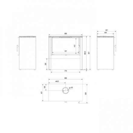 Печь-камин Kratki Juno 12/B Амазонка бай фото в Орше