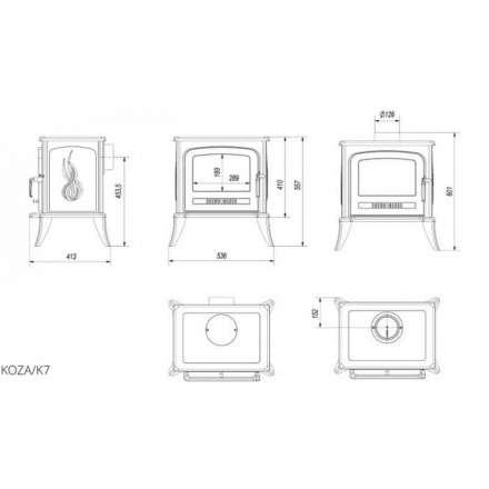 Печь-камин Kratki Koza K7 Амазонка бай фото в Орше