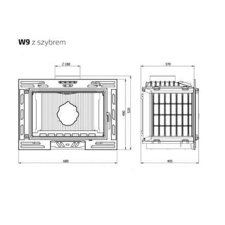 Каминная топка Kawmet W9-12,8 кВт в Орше
