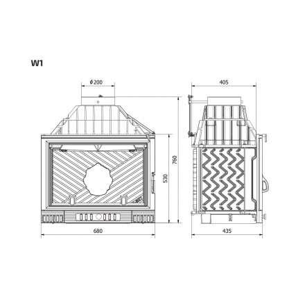 Каминная топка Kawmet W1-18 кВт Герб в Орше