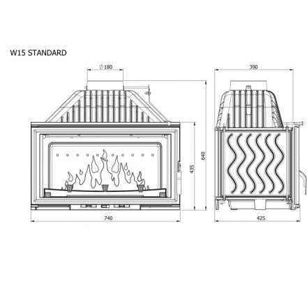 Каминная топка Kawmet W15 STANDARD 12 кВт в Орше