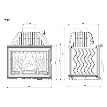 Каминная топка Kawmet W17 DECOR 16 кВт в Орше
