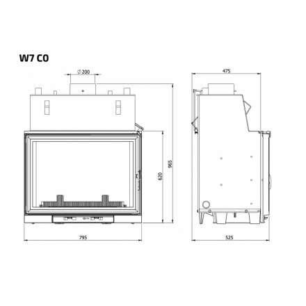 Каминная топка Kawmet W7CO 25,3 кВт с водяным контуром в Орше