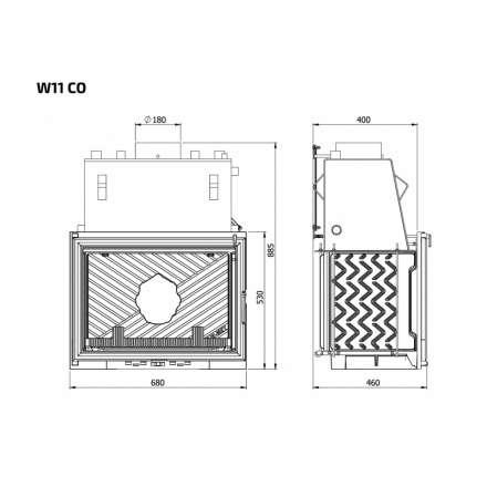 Каминная топка Kawmet W11CO 18 кВт с водяным контуром в Орше