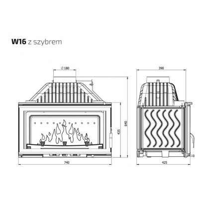 Каминная топка Kawmet W16 PREMIUM 14,7 кВт в Орше