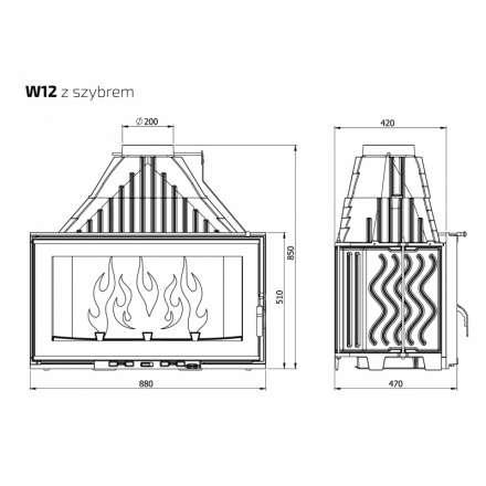 Каминная топка Kawmet W12-19,4 кВт в Орше