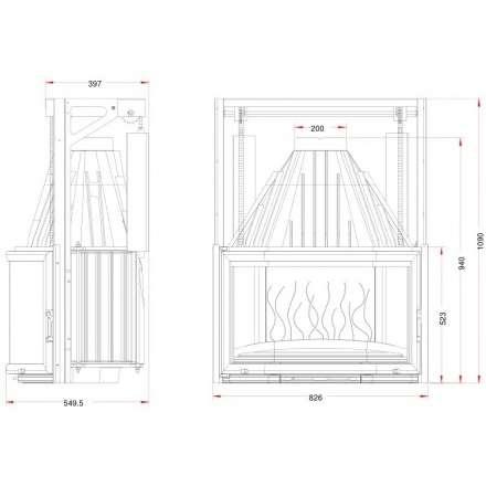 Каминная топка Invicta Prismatic 850 с подъёмом в Орше