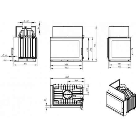 Каминная топка NORDflam Torn left в Орше