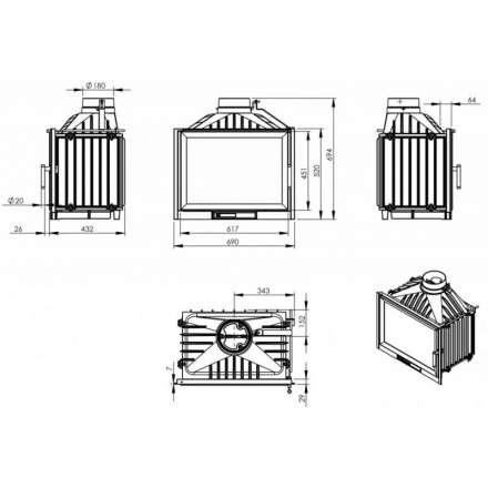 Каминная топка NORDflam Trent в Орше