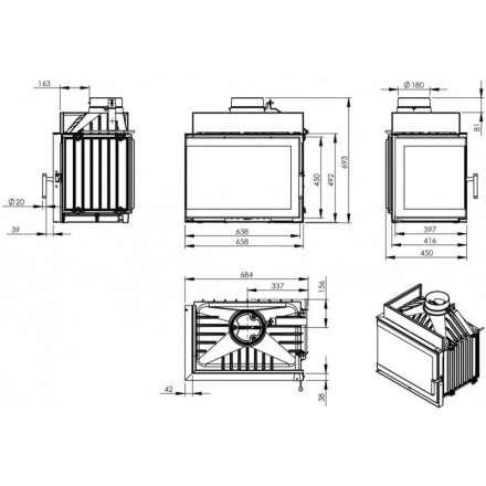 Каминная топка NORDflam Trent left в Орше