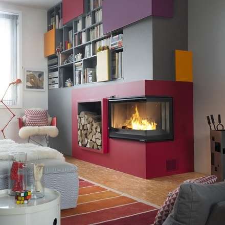 Каминная топка Invicta d’Angle Vitre стекло слева в Орше