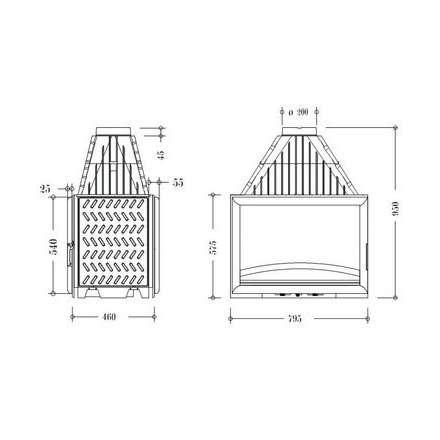 Каминная топка Invicta 800 Double Face в Орше