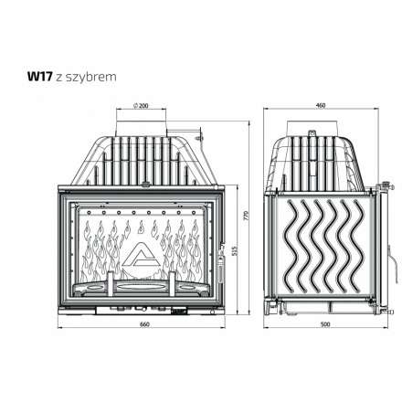 Каминная топка Kawmet W17 16 кВт в Орше