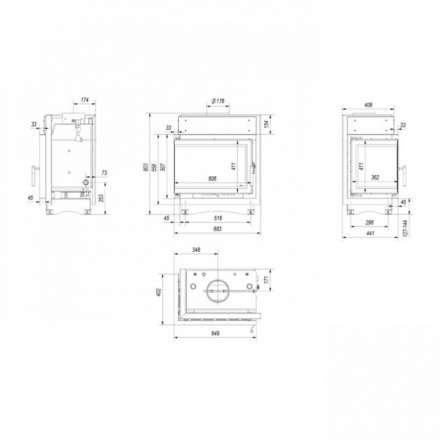Каминная топка Kratki Maja/PW/BL/12/BS/W/Deco в Орше