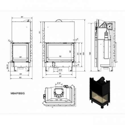 Каминная топка Kratki MBA/P/BS/G в Орше