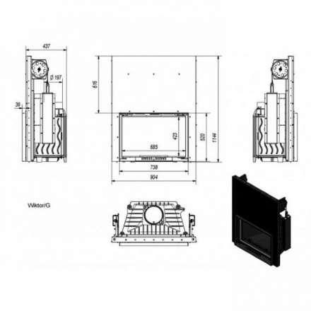 Каминная топка Kratki Wiktor/G в Орше