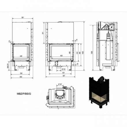 Каминная топка Kratki MBZ/P/BS/G в Орше