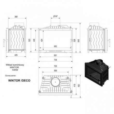 Каминная топка Kratki Wiktor/DECO в Орше