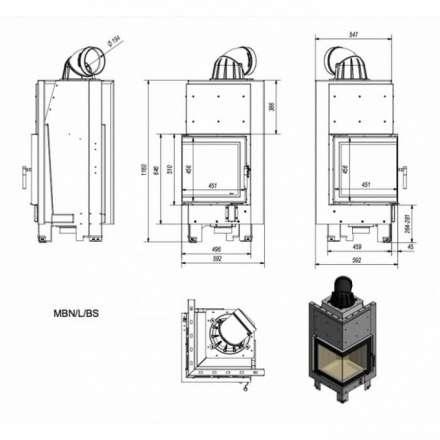 Каминная топка Kratki MBN/L/BS в Орше