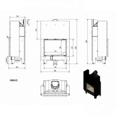 Каминная топка Kratki MBA/G в Орше