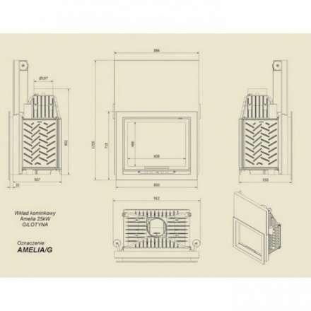 Каминная топка Kratki Amelia/G в Орше