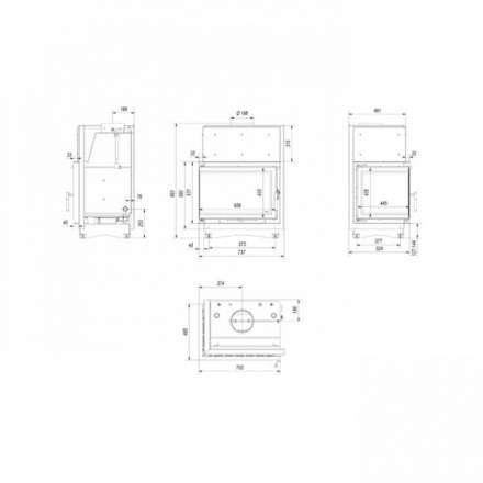 Каминная топка Kratki Zuzia/PW/BL/19/BS/W/Deco в Орше