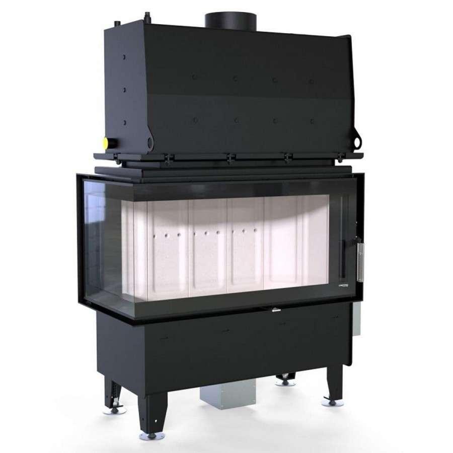 Каминная топка Defro Home RIVA ME BL SHORT угловая, с водяным контуром Амазонка бай фото в Орше