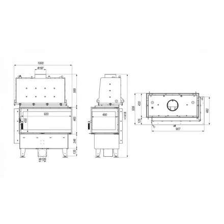 Каминная топка Defro Home RIVA ME BP SHORT угловая, с водяным контуром в Орше