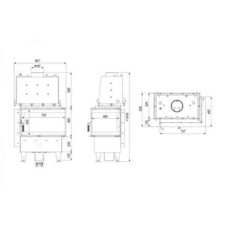 Каминная топка Defro Home RIVA SM BL SHORT угловая, с водяным контуром в Орше