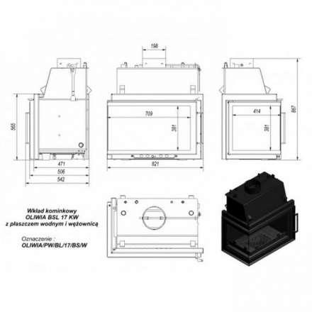 Каминная топка Kratki Oliwia/PW/BL/17/BS/W в Орше