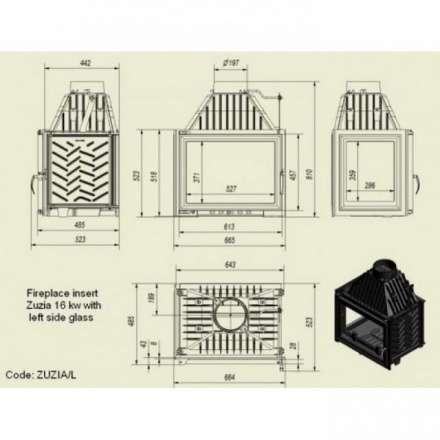 Каминная топка Kratki Zuzia/L в Орше