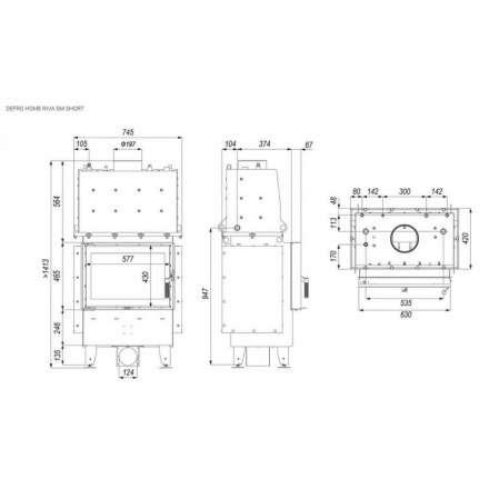 Каминная топка DEFRO HOME RIVA SM SHORT с водяным контуром в Орше
