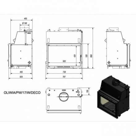 Каминная топка Kratki OLIWIA/PW/17/W/DECO в Орше