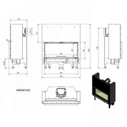 Каминная топка Kratki Nadia/14/G (гильотина) в Орше