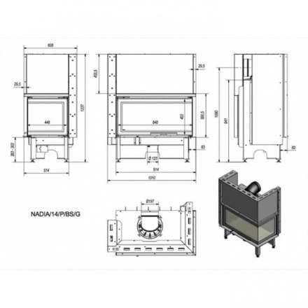 Каминная топка Kratki NADIA/14/P/BS/G в Орше