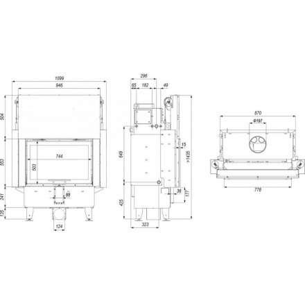 Каминная топка Defro Home Navi ME G с водяным контуром и подъемом стекла вверх в Орше