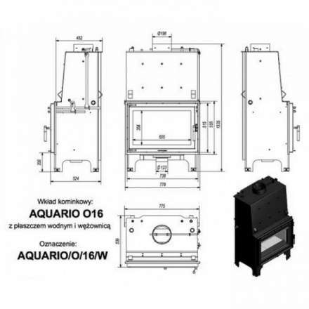 Каминная топка Kratki AQUARIO/O/16/PW/W в Орше