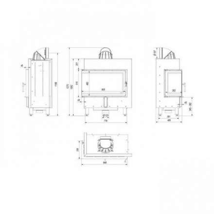 Каминная топка Kratki Lucy/14/L/BS в Орше