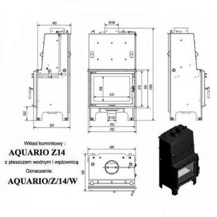Каминная топка Kratki AQUARIO/Z/14/PW/W в Орше