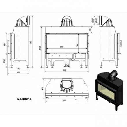 Каминная топка Kratki Nadia/14 в Орше