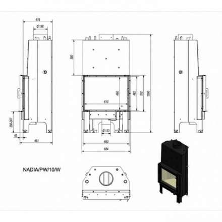 Каминная топка Kratki Nadia/PW/10/W в Орше