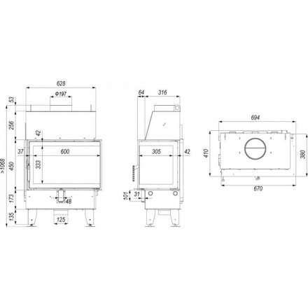 Каминная топка Defro Home IMPULS SM BL в Орше