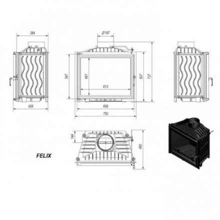 Каминная топка Kratki Felix в Орше