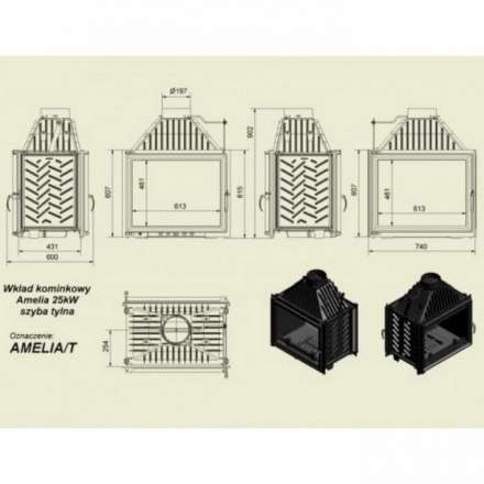 Каминная топка Kratki Amelia/T в Орше