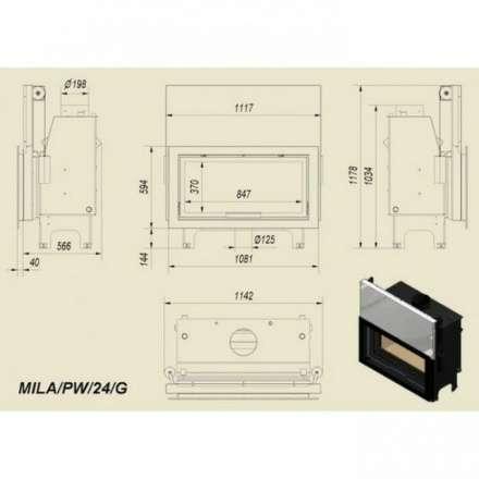 Каминная топка Kratki Mila/PW/24/G в Орше